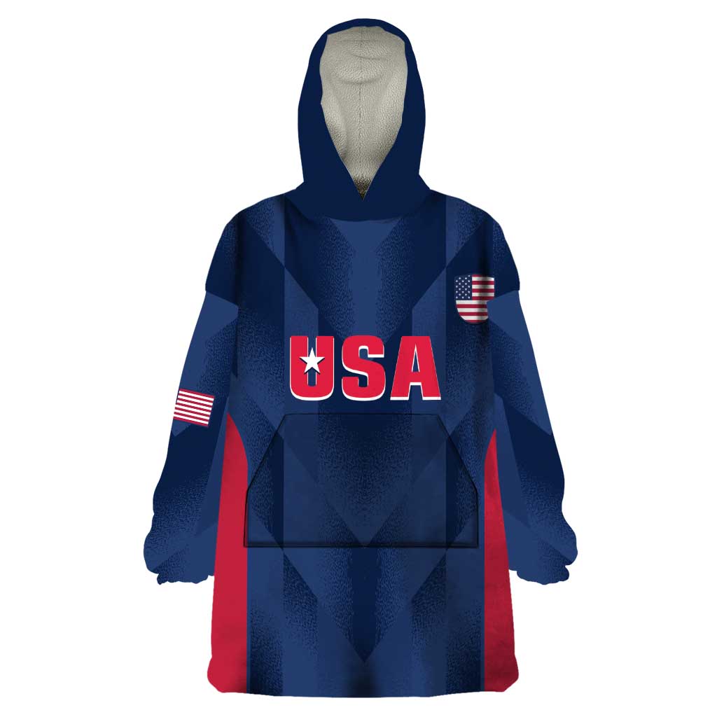 Custom USA Cricket Wearable Blanket Hoodie Go United States Simple Version