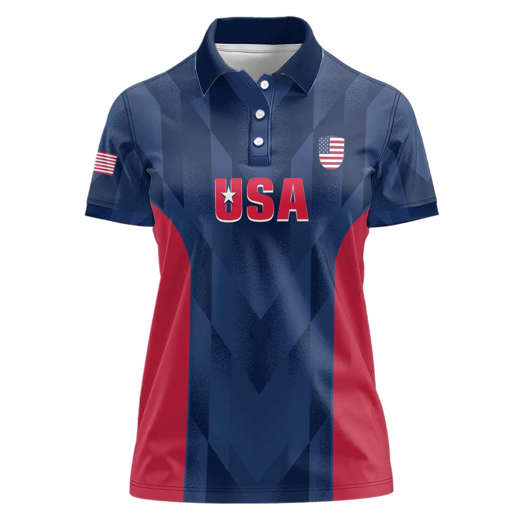 Custom USA Cricket Women Polo Shirt Go United States Simple Version