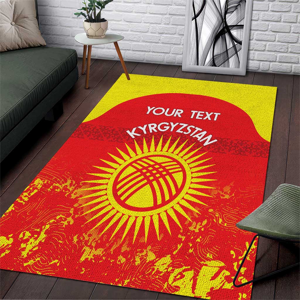 Custom Kyrgyzstan Football Area Rug Go White Falcons Sporty Style - Wonder Print Shop