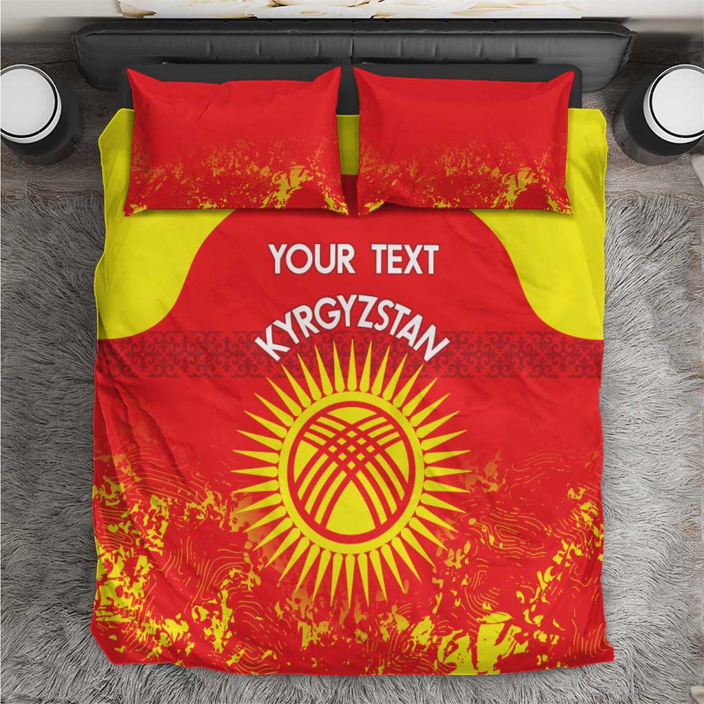 Custom Kyrgyzstan Football Bedding Set Go White Falcons Sporty Style - Wonder Print Shop