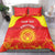 Custom Kyrgyzstan Football Bedding Set Go White Falcons Sporty Style - Wonder Print Shop