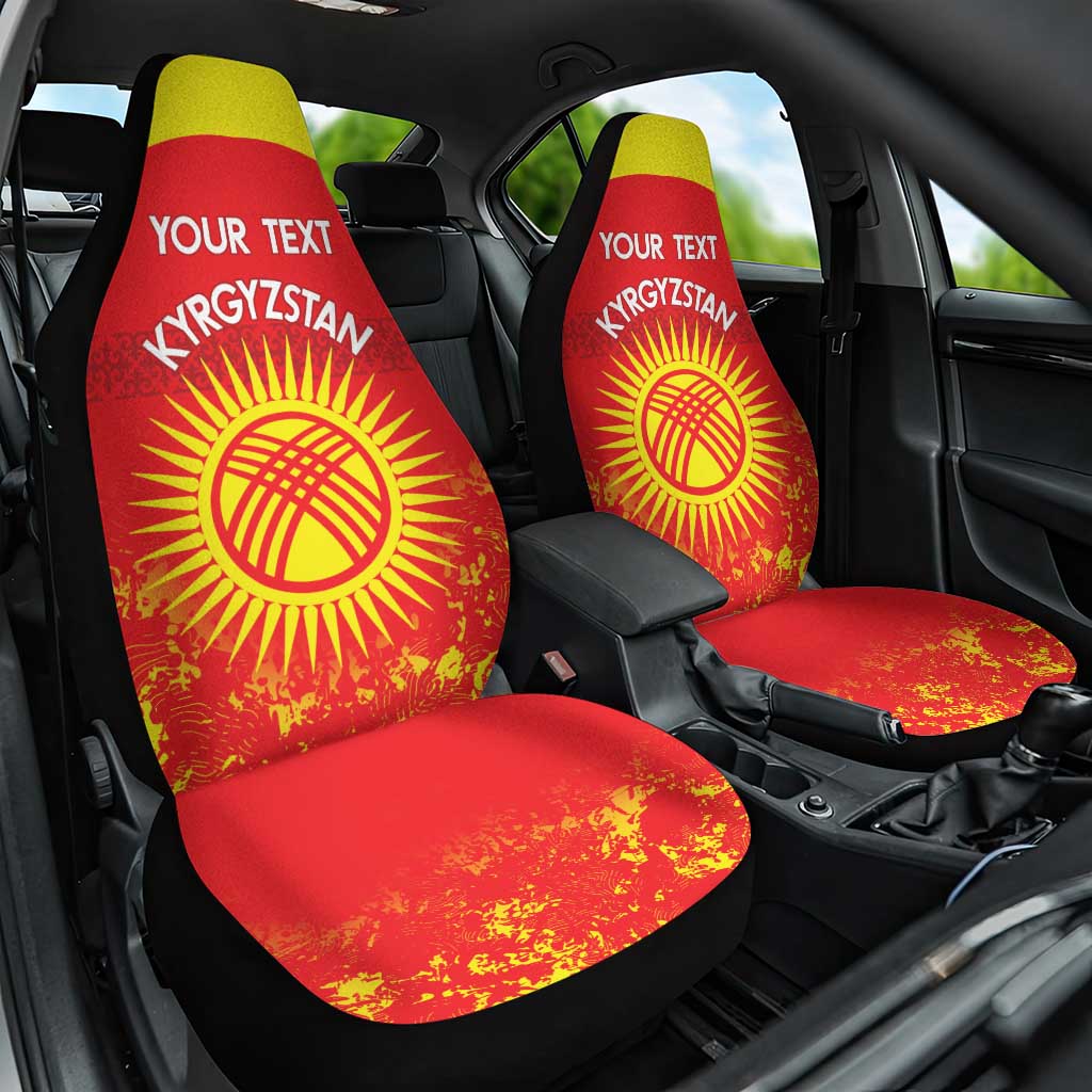 Custom Kyrgyzstan Football Car Seat Cover Go White Falcons Sporty Style - Wonder Print Shop