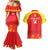 Custom Kyrgyzstan Football Couples Matching Mermaid Dress and Hawaiian Shirt Go White Falcons Sporty Style - Wonder Print Shop