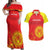 Custom Kyrgyzstan Football Couples Matching Off Shoulder Maxi Dress and Hawaiian Shirt Go White Falcons Sporty Style - Wonder Print Shop