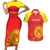 Custom Kyrgyzstan Football Couples Matching Short Sleeve Bodycon Dress and Hawaiian Shirt Go White Falcons Sporty Style - Wonder Print Shop