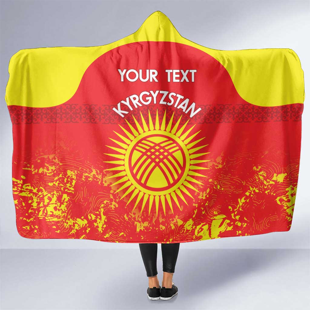 Custom Kyrgyzstan Football Hooded Blanket Go White Falcons Sporty Style