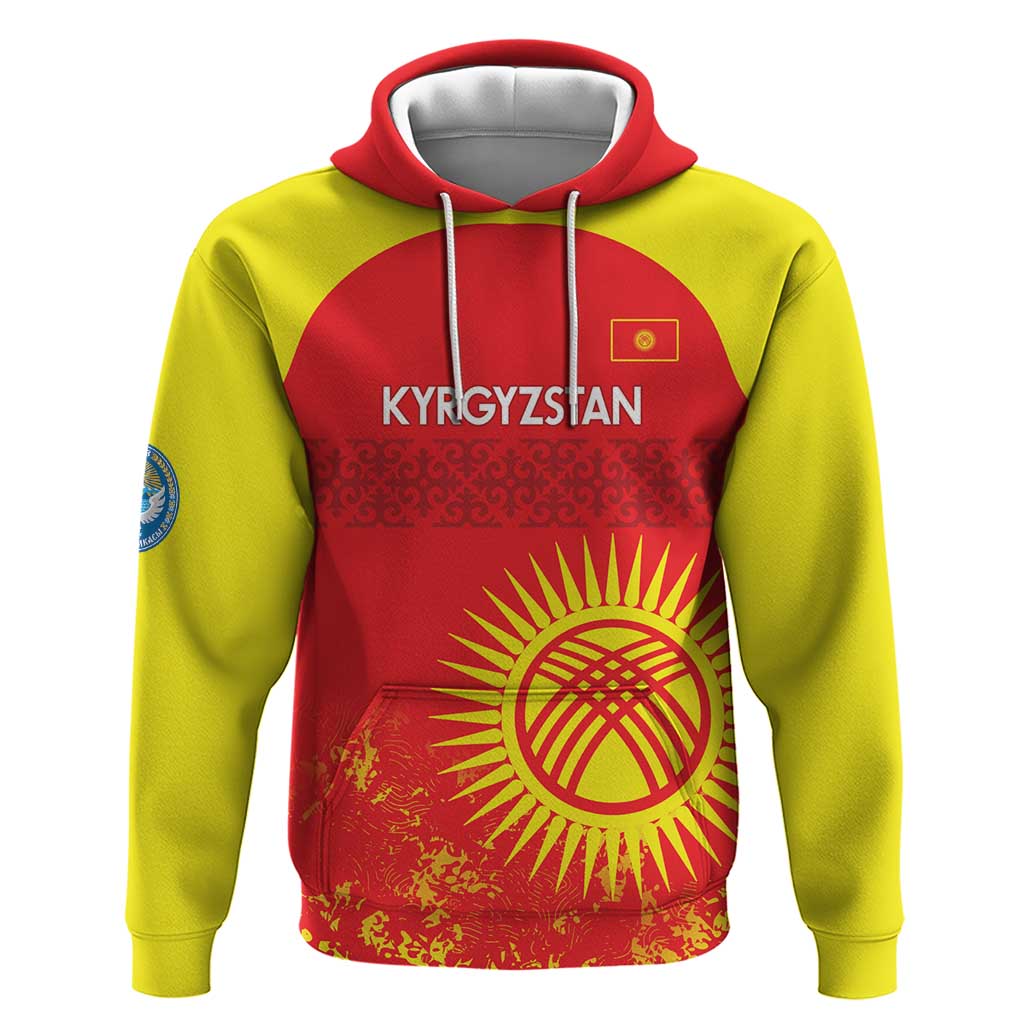 Custom Kyrgyzstan Football Hoodie Go White Falcons Sporty Style - Wonder Print Shop