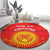 Custom Kyrgyzstan Football Round Carpet Go White Falcons Sporty Style