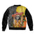 Mexico Dia De Los Muertos Bomber Jacket Sugar Skull Sombrero Aztec Pattern - Wonder Print Shop