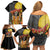 Mexico Dia De Los Muertos Family Matching Off Shoulder Short Dress and Hawaiian Shirt Sugar Skull Sombrero Aztec Pattern