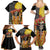 Mexico Dia De Los Muertos Family Matching Summer Maxi Dress and Hawaiian Shirt Sugar Skull Sombrero Aztec Pattern