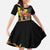 Mexico Dia De Los Muertos Kid Short Sleeve Dress Sugar Skull Sombrero Aztec Pattern