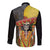 Mexico Dia De Los Muertos Long Sleeve Button Shirt Sugar Skull Sombrero Aztec Pattern - Wonder Print Shop