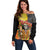 Mexico Dia De Los Muertos Off Shoulder Sweater Sugar Skull Sombrero Aztec Pattern - Wonder Print Shop