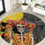 Mexico Dia De Los Muertos Round Carpet Sugar Skull Sombrero Aztec Pattern