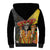 Mexico Dia De Los Muertos Sherpa Hoodie Sugar Skull Sombrero Aztec Pattern