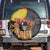 Mexico Dia De Los Muertos Spare Tire Cover Sugar Skull Sombrero Aztec Pattern