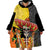 Mexico Dia De Los Muertos Wearable Blanket Hoodie Sugar Skull Sombrero Aztec Pattern