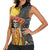 Mexico Dia De Los Muertos Women Sleeveless Polo Shirt Sugar Skull Sombrero Aztec Pattern