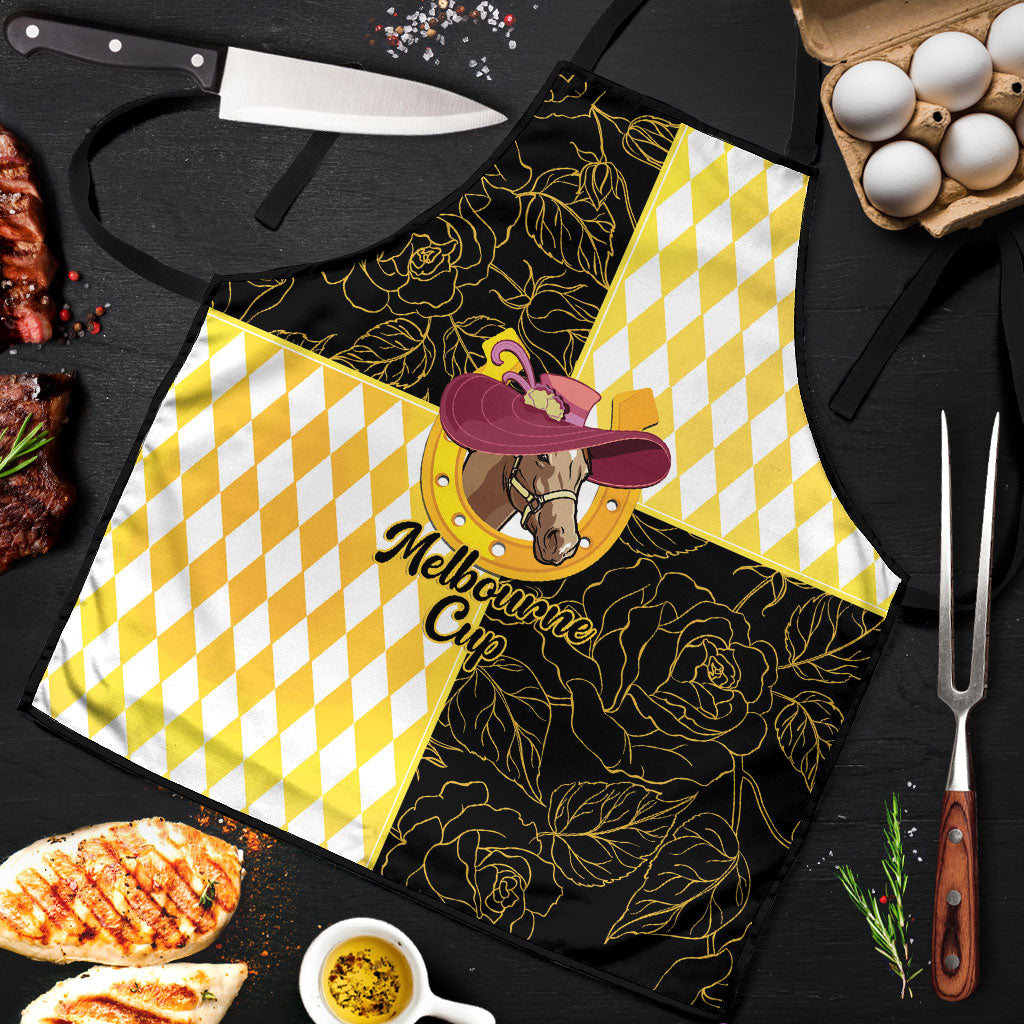 Melbourne Cup Australia Apron Diamond Horse Racing Silks Inspired Yellow