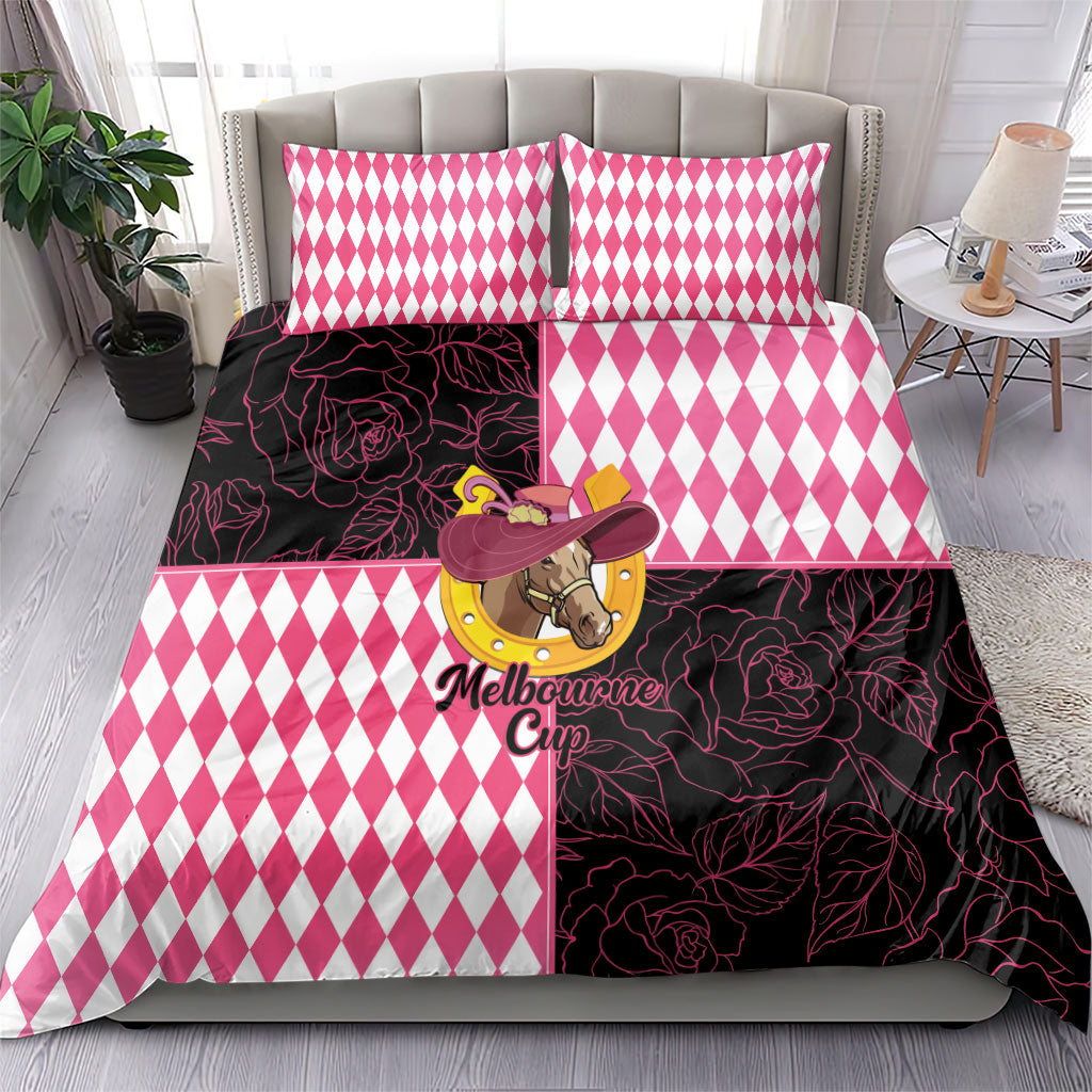 Melbourne Cup Australia Bedding Set Diamond Horse Racing Silks Inspired Pink