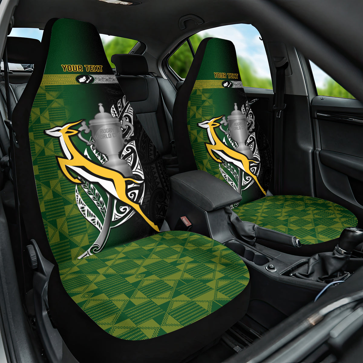 New Zealand and South Africa Rugby Car Seat Cover 2023 World Cup Final All Black Springboks Together - Wonder Print Shop