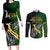 Personalised New Zealand and South Africa Rugby Couples Matching Long Sleeve Bodycon Dress and Long Sleeve Button Shirt 2023 World Cup Final All Black Springboks Together - Wonder Print Shop