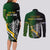 Personalised New Zealand and South Africa Rugby Couples Matching Long Sleeve Bodycon Dress and Long Sleeve Button Shirt 2023 World Cup Final All Black Springboks Together - Wonder Print Shop