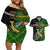 Personalised New Zealand and South Africa Rugby Couples Matching Off Shoulder Short Dress and Hawaiian Shirt 2023 World Cup Final All Black Springboks Together - Wonder Print Shop