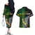 Personalised New Zealand and South Africa Rugby Couples Matching Off The Shoulder Long Sleeve Dress and Hawaiian Shirt 2023 World Cup Final All Black Springboks Together - Wonder Print Shop