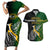 Personalised New Zealand and South Africa Rugby Couples Matching Short Sleeve Bodycon Dress and Hawaiian Shirt 2023 World Cup Final All Black Springboks Together - Wonder Print Shop