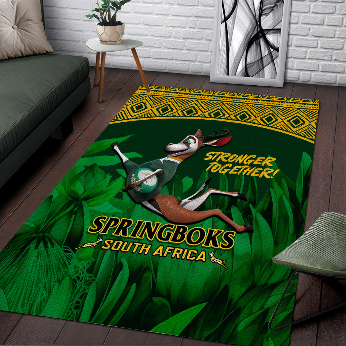 South Africa Rugby Area Rug Go Bokke World Cup Champions History - Wonder Print Shop