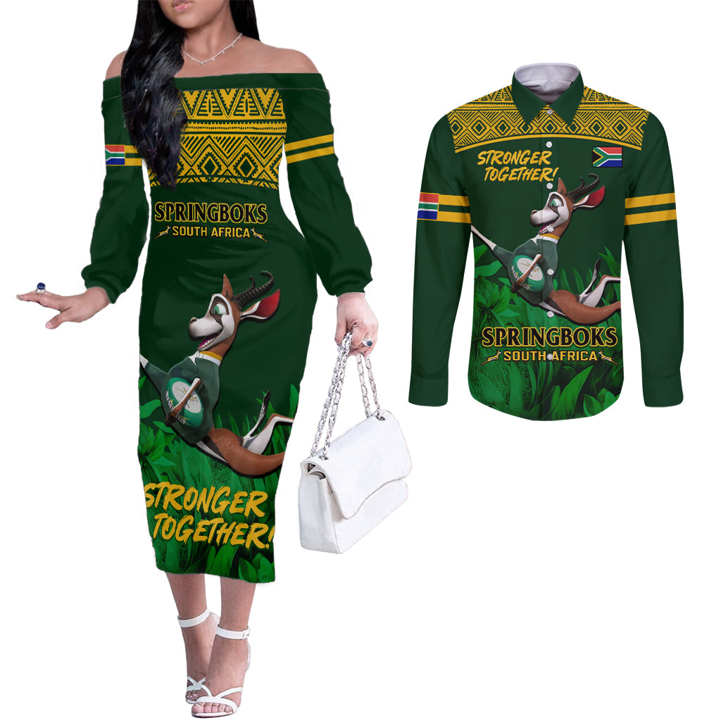 south-africa-rugby-couples-matching-off-the-shoulder-long-sleeve-dress-and-long-sleeve-button-shirt-go-bokke-world-cup-champions-history