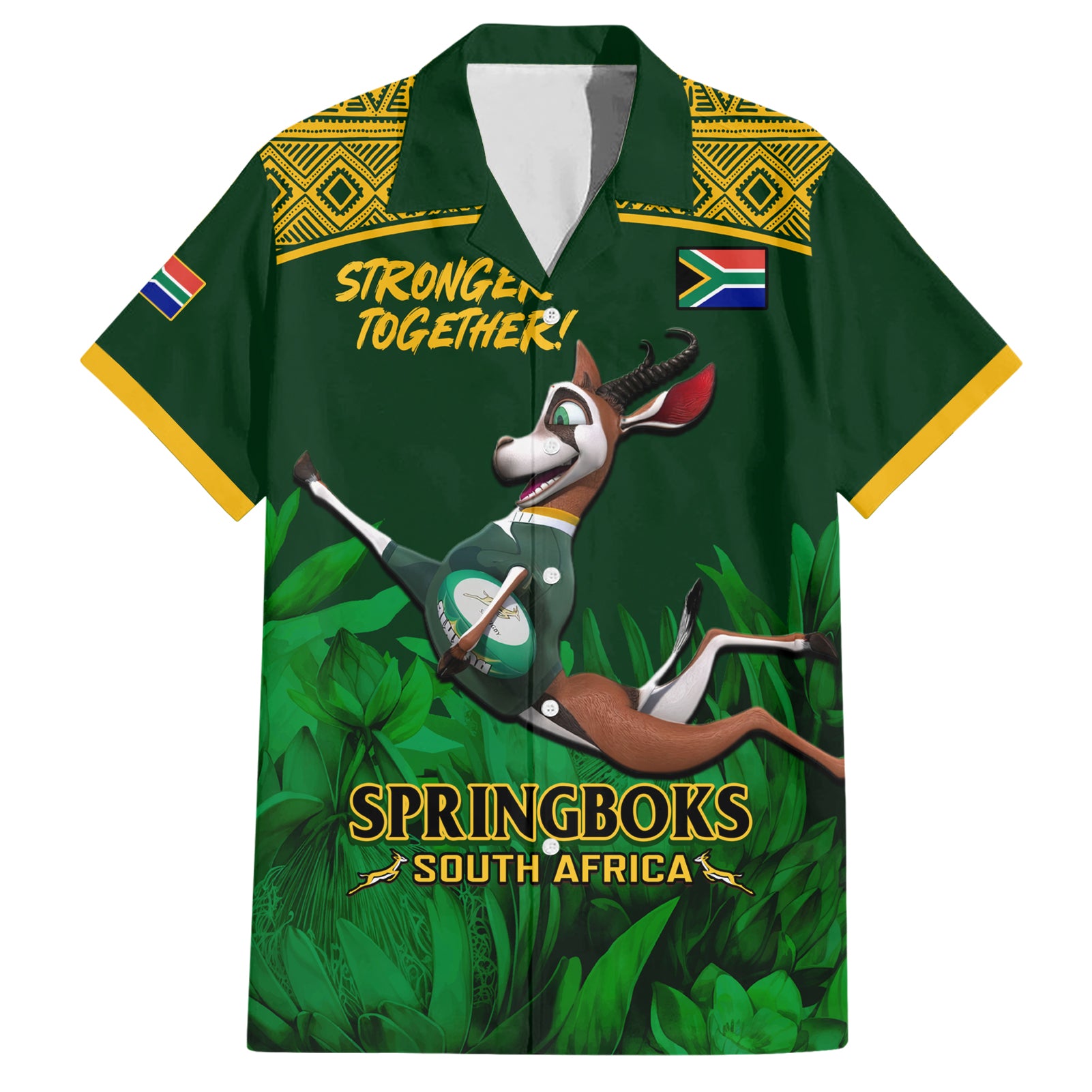 South Africa Rugby Hawaiian Shirt Go Bokke World Cup Champions History - Wonder Print Shop