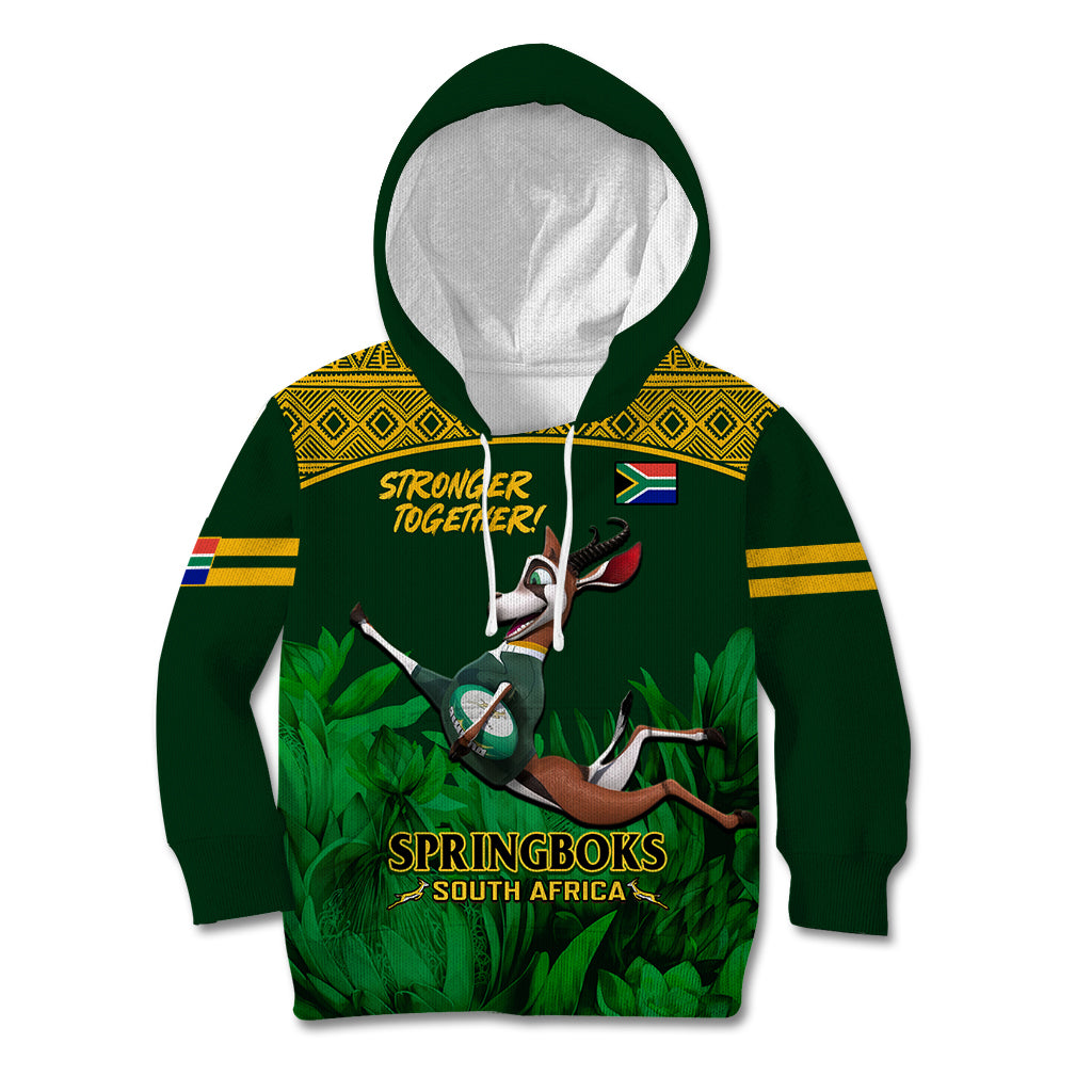 South Africa Rugby Kid Hoodie Go Bokke World Cup Champions History - Wonder Print Shop