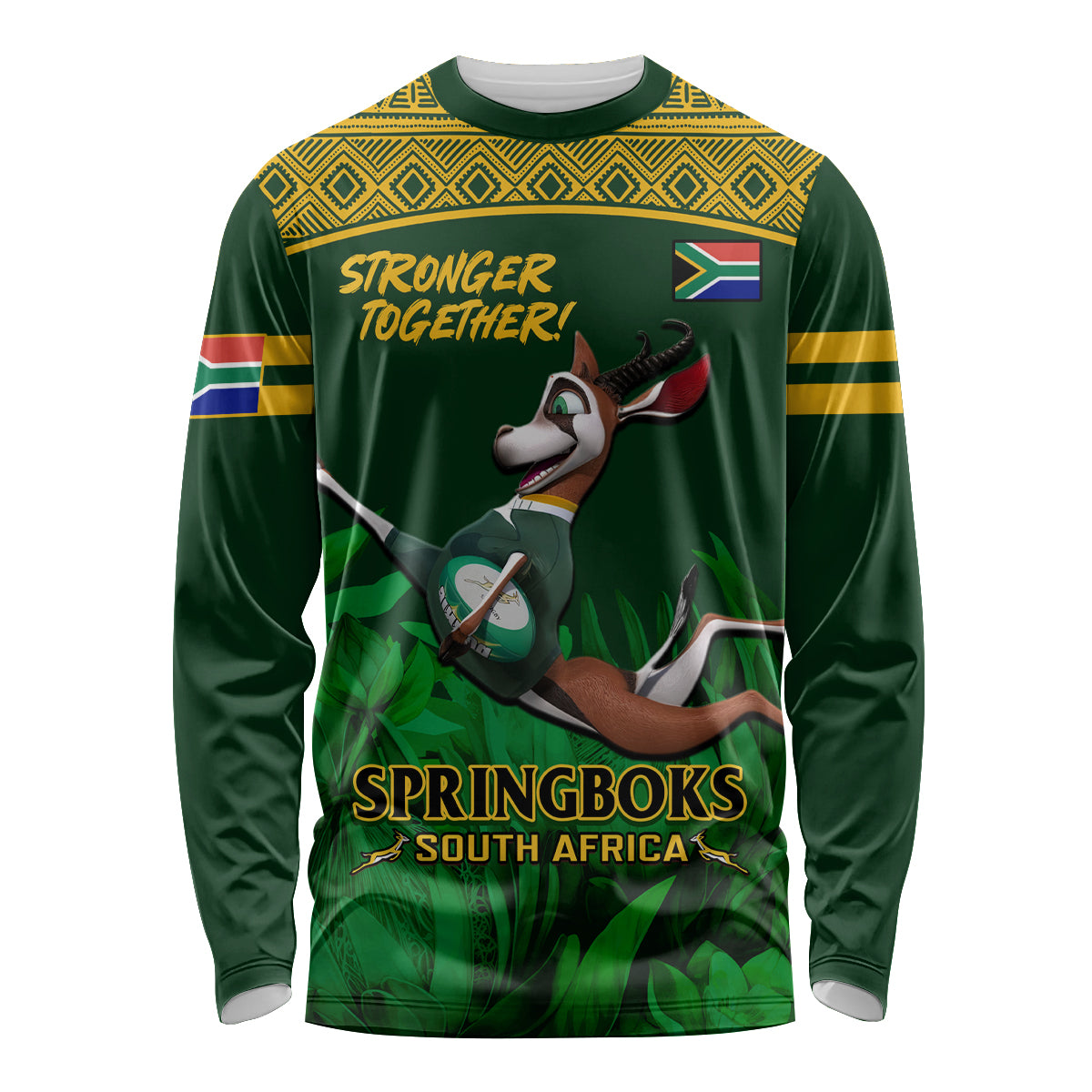 South Africa Rugby Long Sleeve Shirt Go Bokke World Cup Champions History - Wonder Print Shop