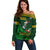 South Africa Rugby Off Shoulder Sweater Go Bokke World Cup Champions History - Wonder Print Shop