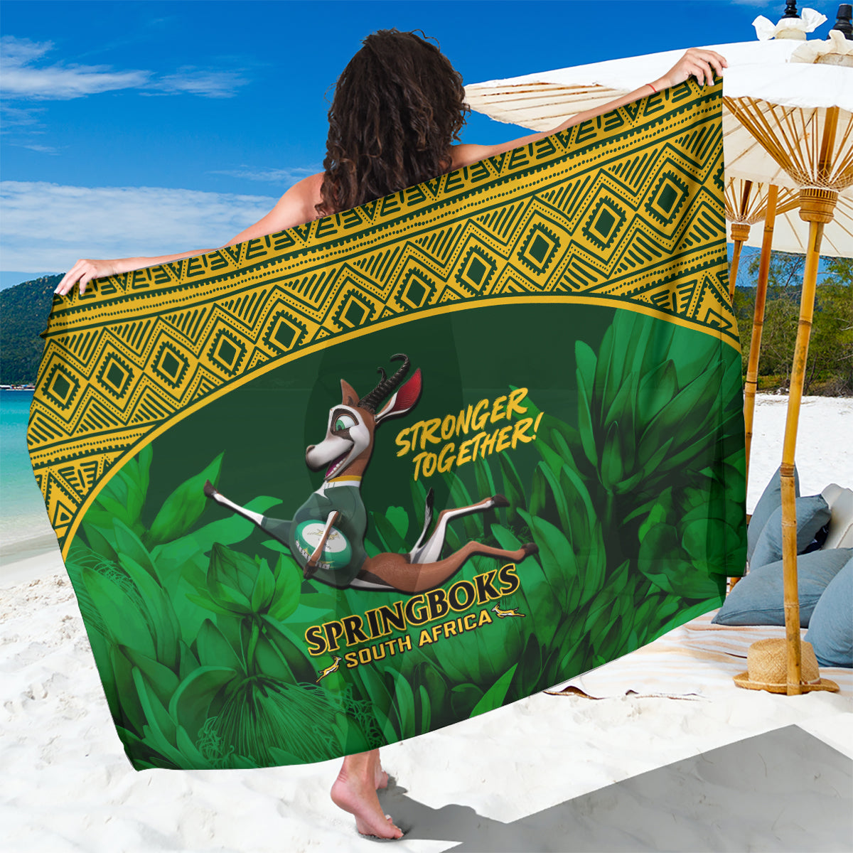 South Africa Rugby Sarong Go Bokke World Cup Champions History - Wonder Print Shop