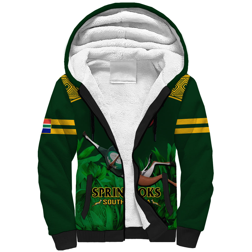 South Africa Rugby Sherpa Hoodie Go Bokke World Cup Champions History - Wonder Print Shop