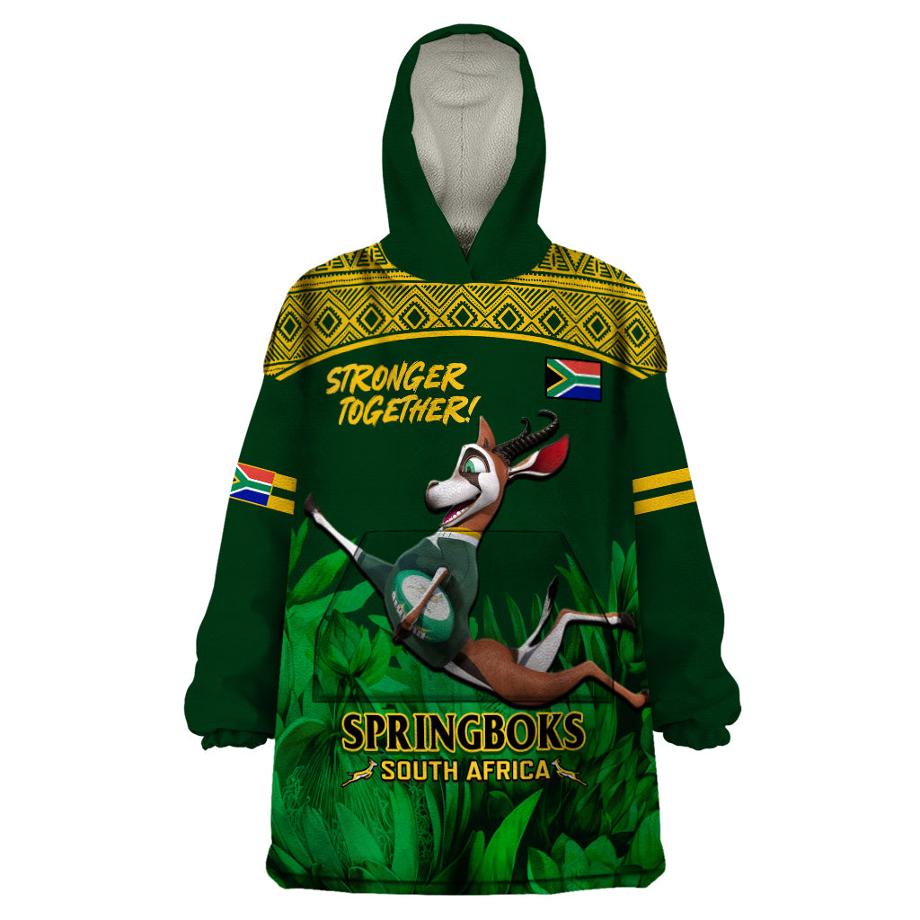 South Africa Rugby Wearable Blanket Hoodie Go Bokke World Cup Champions History - Wonder Print Shop