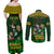 Custom South Africa Rugby Couples Matching Off Shoulder Maxi Dress and Long Sleeve Button Shirt Go Bokke World Cup Champions History - Wonder Print Shop