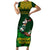 Custom South Africa Rugby Family Matching Short Sleeve Bodycon Dress and Hawaiian Shirt Go Bokke World Cup Champions History - Wonder Print Shop