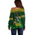 Custom South Africa Rugby Off Shoulder Sweater Go Bokke World Cup Champions History - Wonder Print Shop