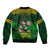 Custom South Africa Rugby Sleeve Zip Bomber Jacket Go Bokke World Cup Champions History - Wonder Print Shop