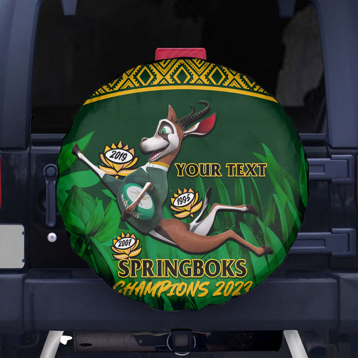 Custom South Africa Rugby Spare Tire Cover Go Bokke World Cup Champions History - Wonder Print Shop