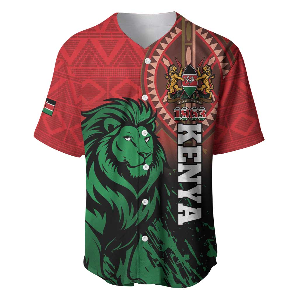 Kenya Independence Day Baseball Jersey Jamhuri ya Kenya 1963 - African Pattern - Wonder Print Shop