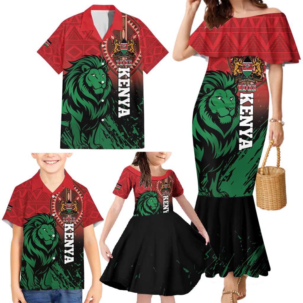 Kenya Independence Day Family Matching Mermaid Dress and Hawaiian Shirt Jamhuri ya Kenya 1963 - African Pattern - Wonder Print Shop