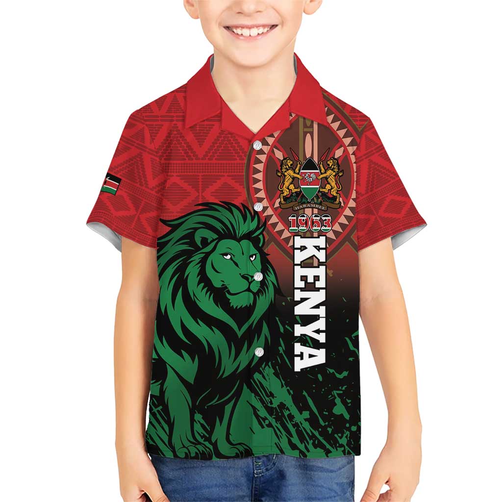 Kenya Independence Day Kid Hawaiian Shirt Jamhuri ya Kenya 1963 - African Pattern - Wonder Print Shop