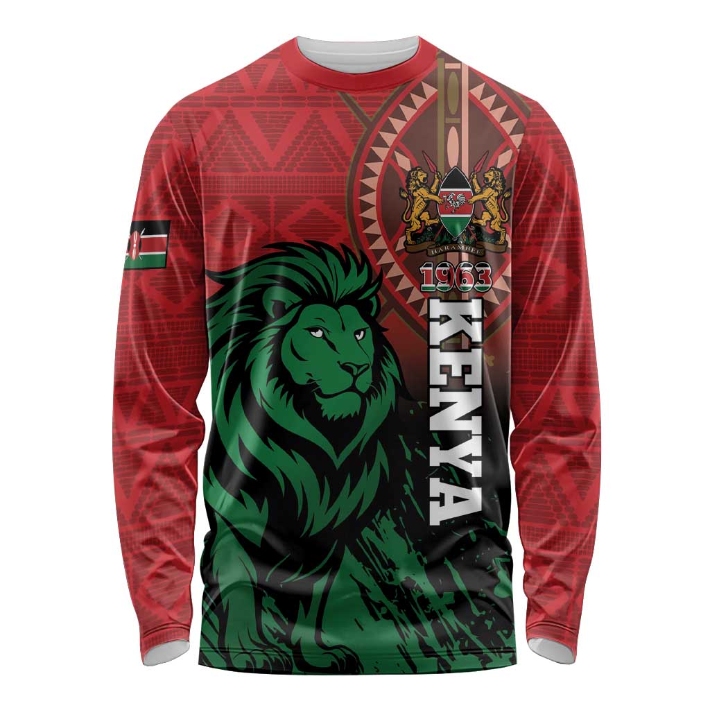 Kenya Independence Day Long Sleeve Shirt Jamhuri ya Kenya 1963 - African Pattern - Wonder Print Shop