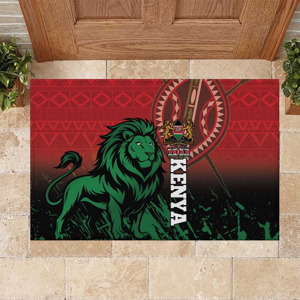 Kenya Independence Day Rubber Doormat Jamhuri ya Kenya 1963 - African Pattern - Wonder Print Shop